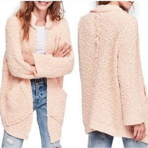Free People Peach Knit Cardigan